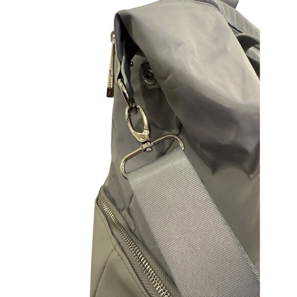 Madden Girl Nylon & Faux Leather Tote Bag Gray Large Shoulder Strap Versatile De - Picture 11 of 14